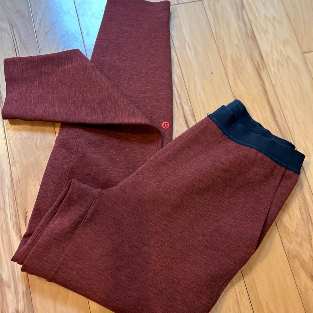Lululemon Lab Esker Jogger Burgundy Black Size 4 Athletic Athleisure Pants